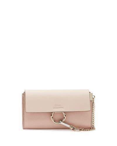 chloe faye wallet on strap pink|Chloe Faye Leather Wallet.